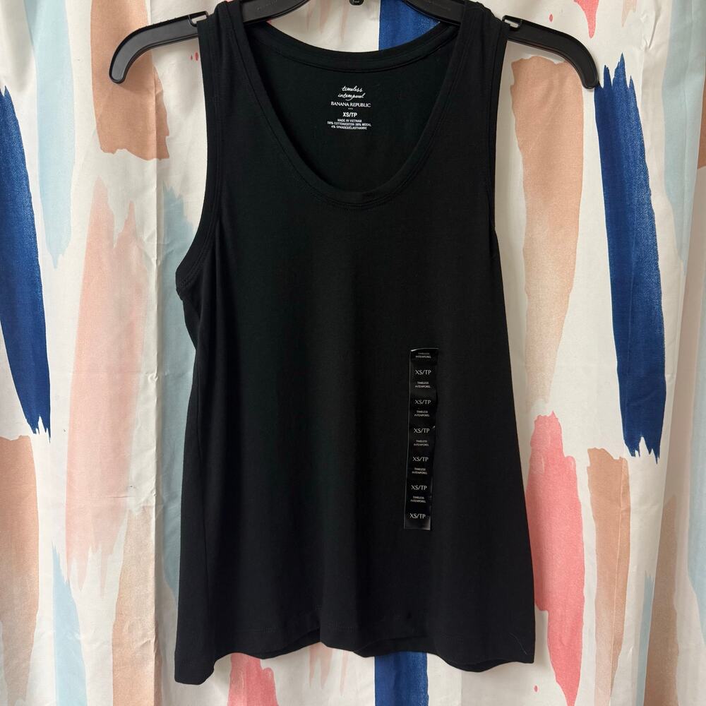 Banana Republic Black Round Neck Tank Top Size XS